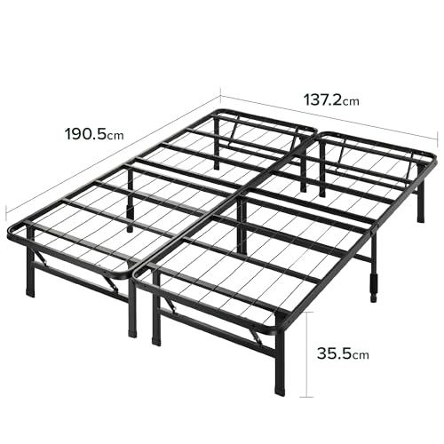 ZINUS Rumi 14in Full Metal Bed Frame, Quick Assembly SmartBase® Mattress Foundation, Heavy Duty Sturdy Steel with No Box Spring Needed, Eco-Friendly Packaging, Black