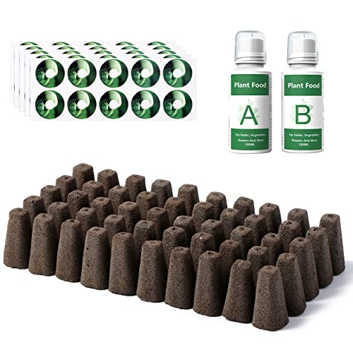 Yoocaa Seed Pods Kit for Hydroponics Growing System, 24pcs Grow Sponges with A&B Solid Nutrient Plant Foods, Seed Starter Pods Replacement Root Growth Sponges Compatible with Idoo,QYO, LYKO (Square)