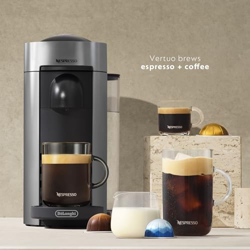 Nespresso Vertuo Plus Coffee and Espresso Maker by De'Longhi, Grey