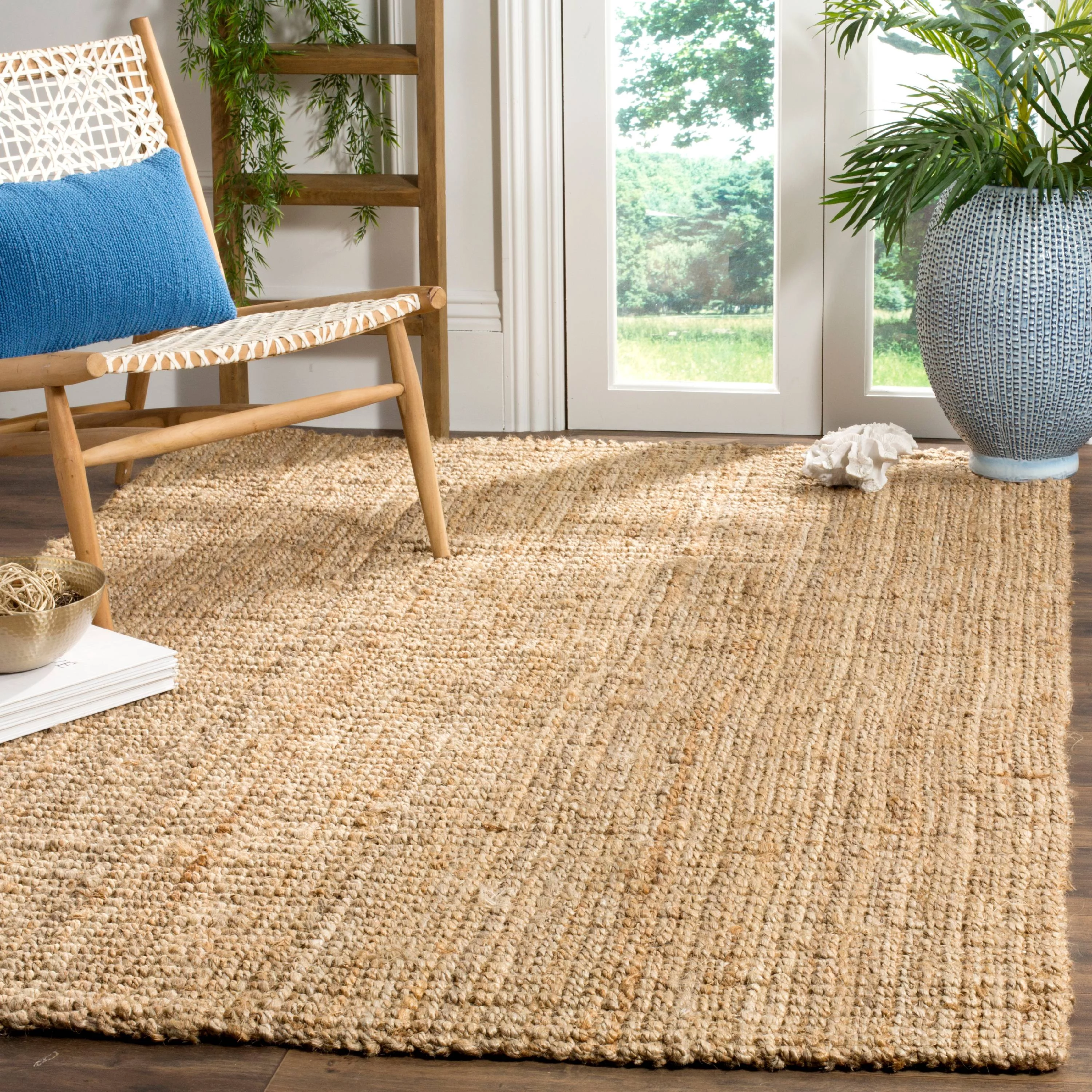 SAFAVIEH Natural Fiber Delmar Braided Jute Area Rug, Natural, 8' x 10'