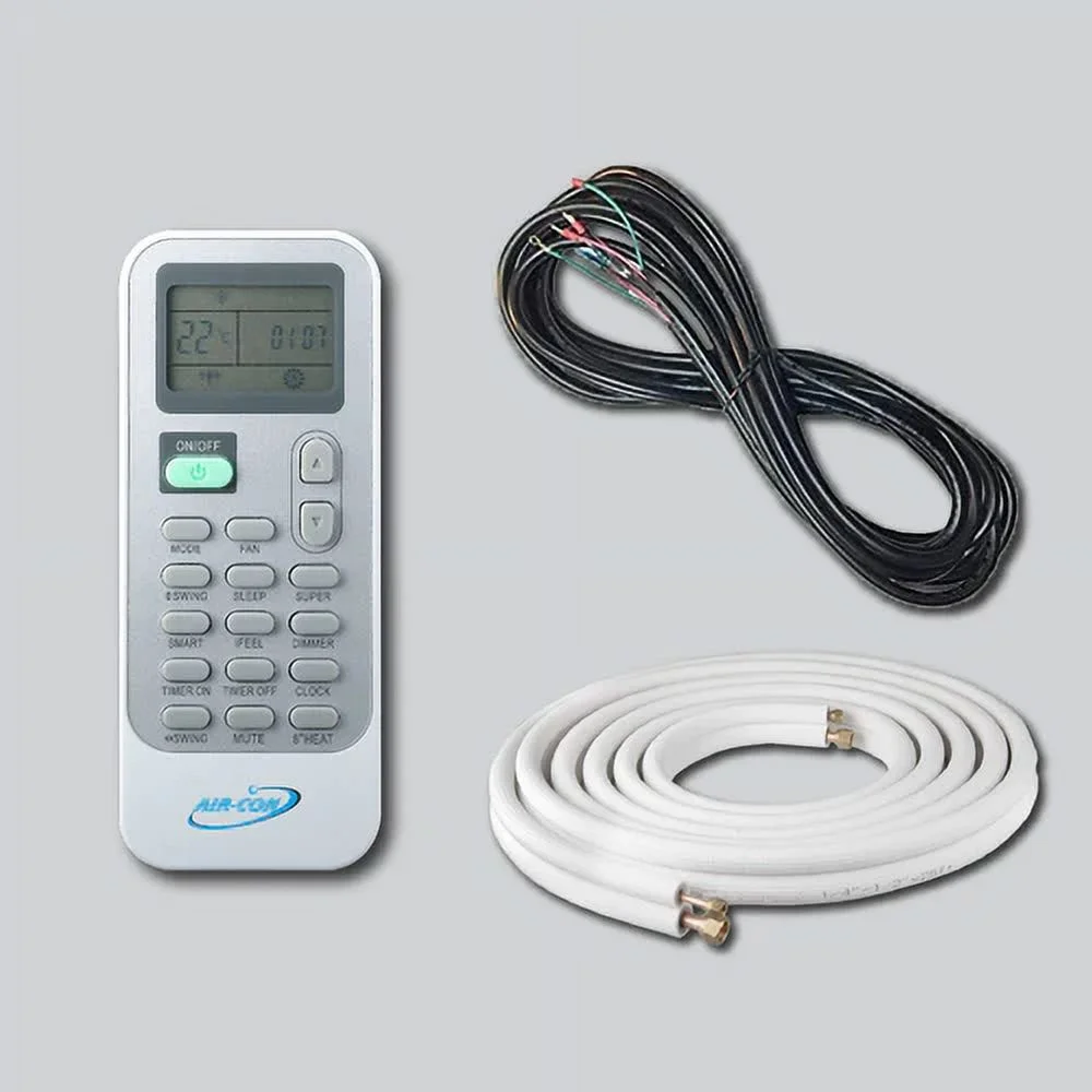 Air-Con Serene Series 9000 BTU 16 SEER Mini Split Air Conditioner 15ft Lineset & Wiring
