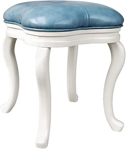 Vanity Stool Bedroom Vanity Chair Upholstered Seat Vanity Benches Solid Wood Stool Home Dressing Stool Makeup Stool Shoe Bench Fashion Leather Stool