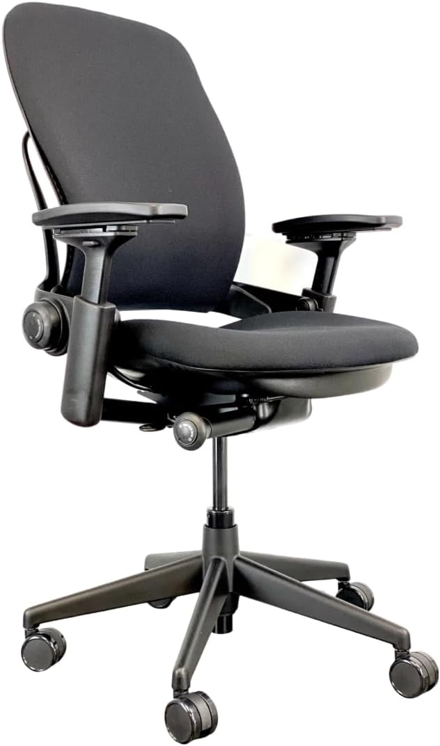 Steelcase Leap V2 - Fully Loaded w/Lumbar Support (Renewed) (Black Fabric Black Frame)…