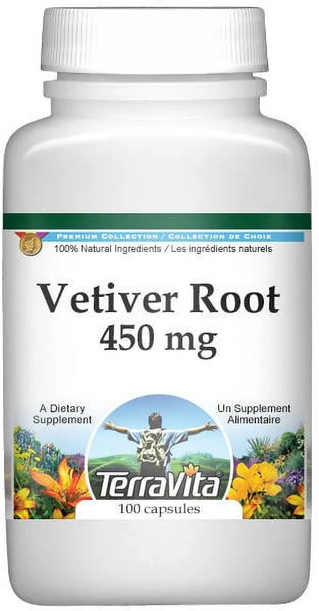 TerraVita Vetiver Root - 450 mg, (100 Capsules, 1-Pack, Zin: 512650)