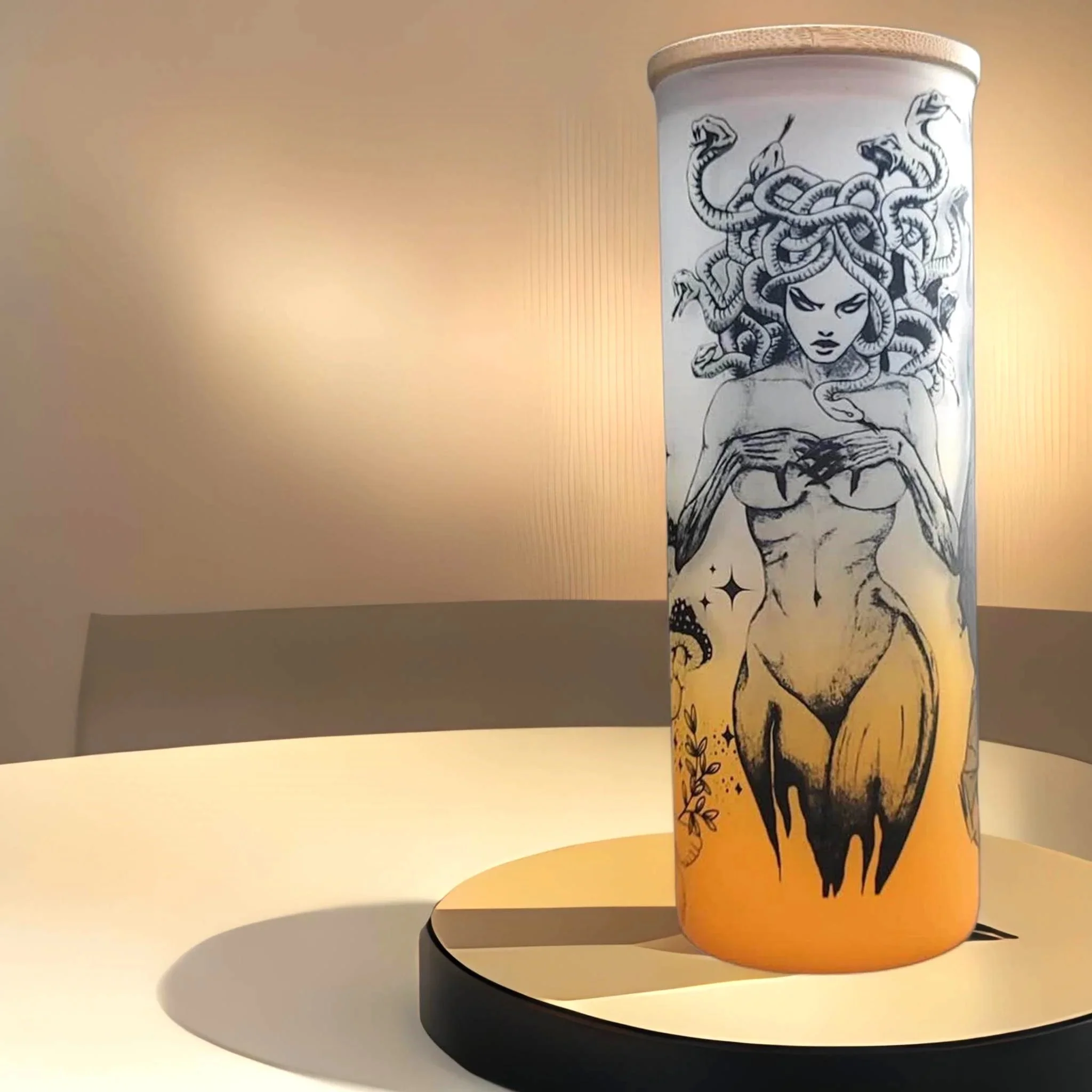 Medusa Beer Can Glass | Boho Mushroom Coffee Glass | 24 oz