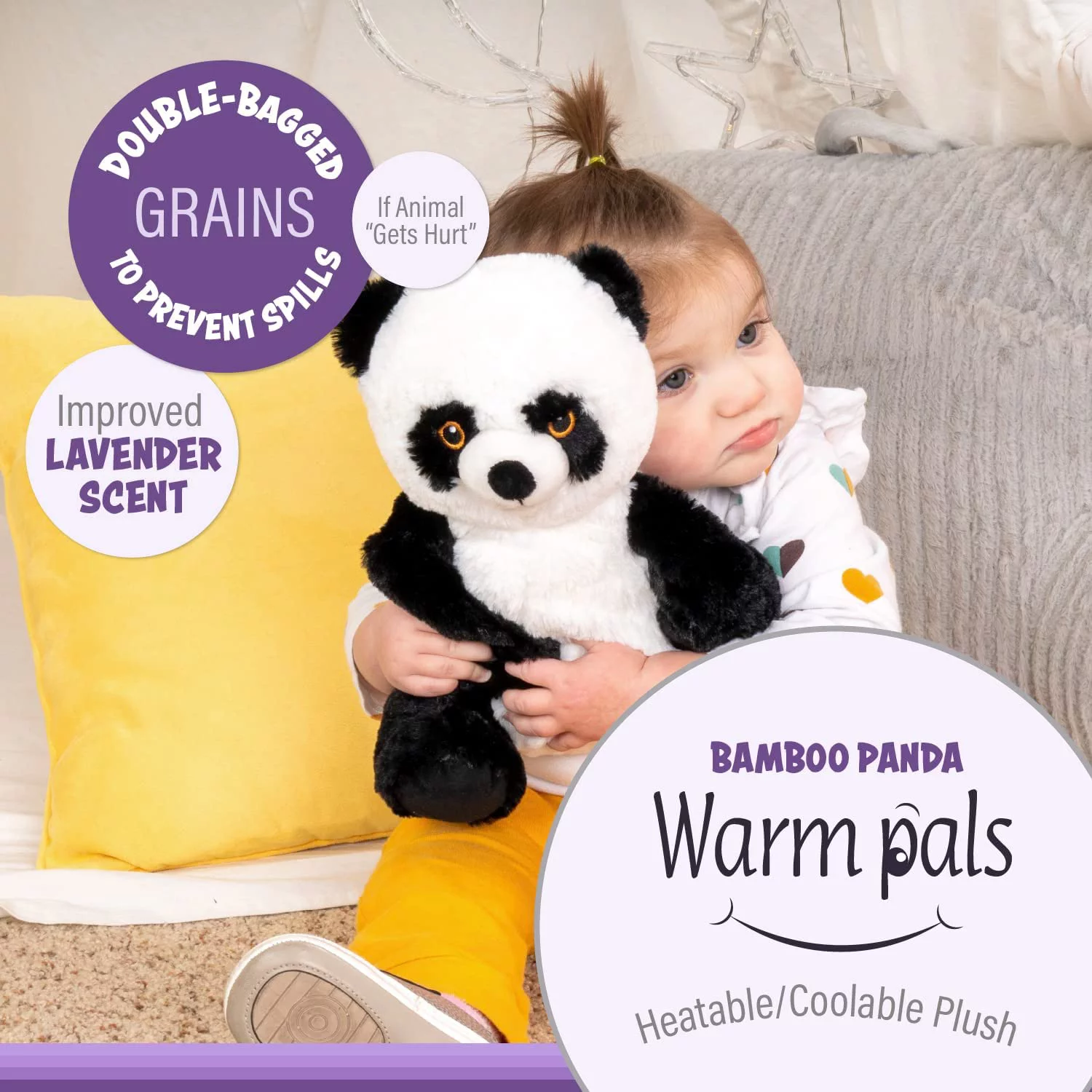 Warm Pals Microwavable Lavender Scented Plush Toy Stuffed Animal - Bamboo Panda Bear