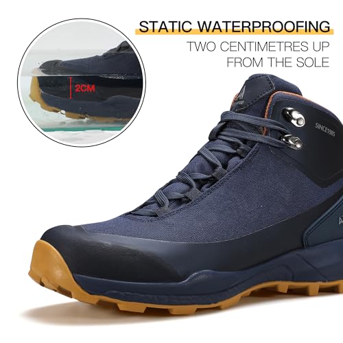 HUMTTO Men's All-Terrain Waterproof Hiking Boots Lightweight Breathable Outdoor Ankle Boots Trekking Hiking Shoes