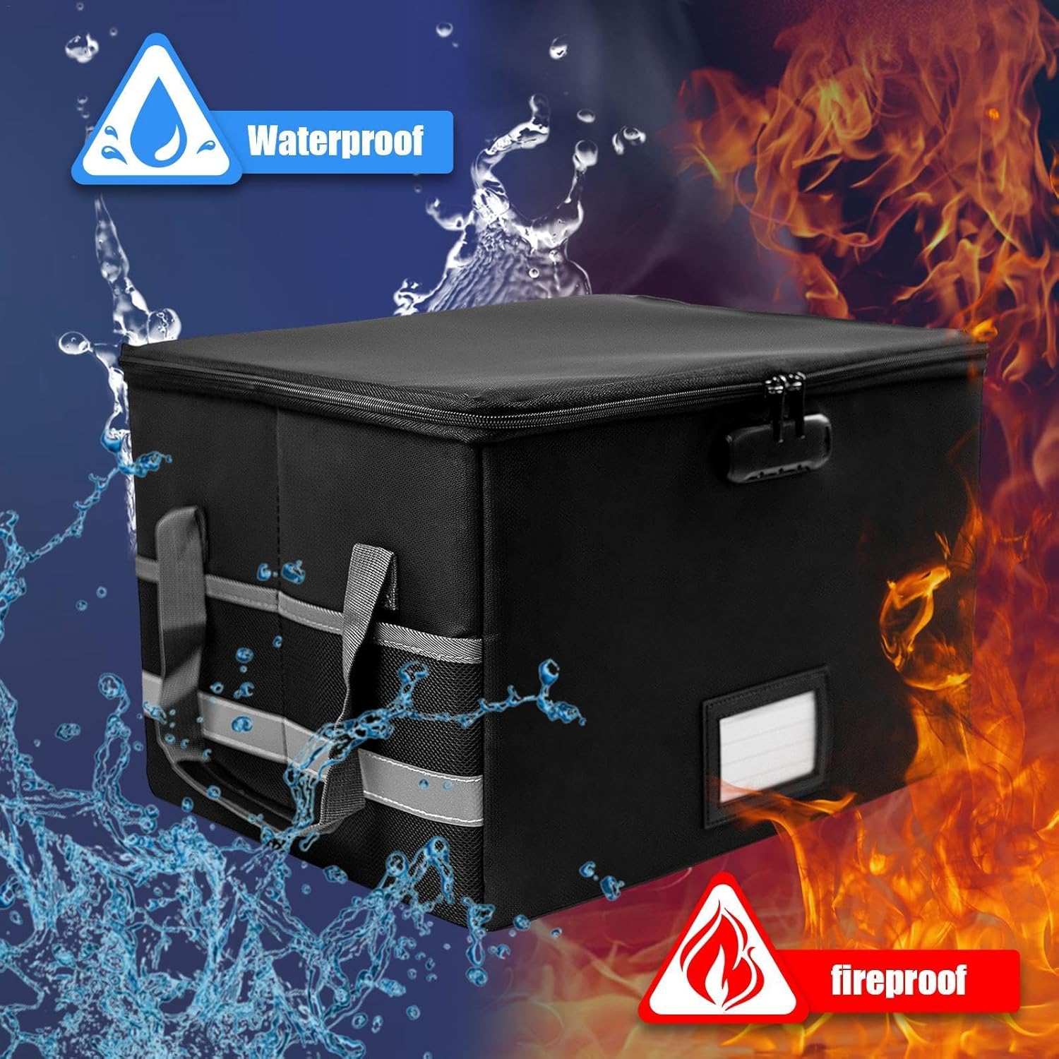 Fire Proof Storage Box - Waterproof Fireproof Box, File Safe Box | Important Document Box Organizer, Portable Fireproof Document Bag With Lock, Filing Cabinet For Cash Legal Folder File