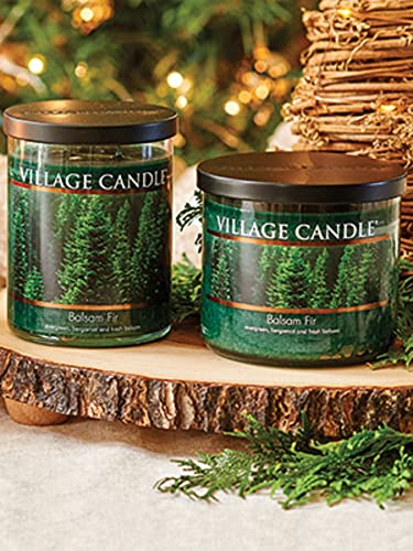 Village Candle Balsam Fir Large Apothecary Jar, Scented Candle, 21.25 oz., Green