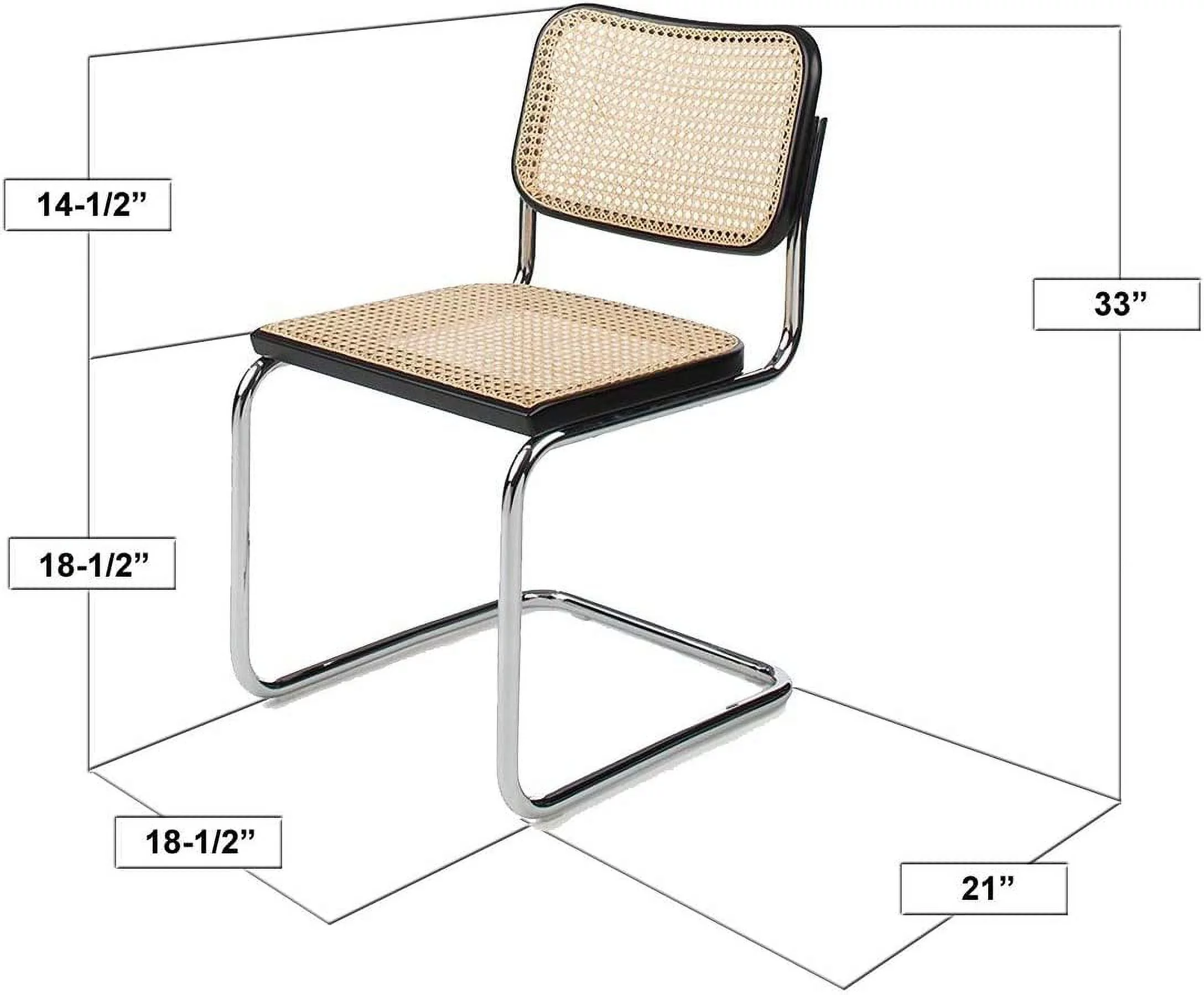 Alston Quality 1-33-Walnut Breuer Side Chair Cane