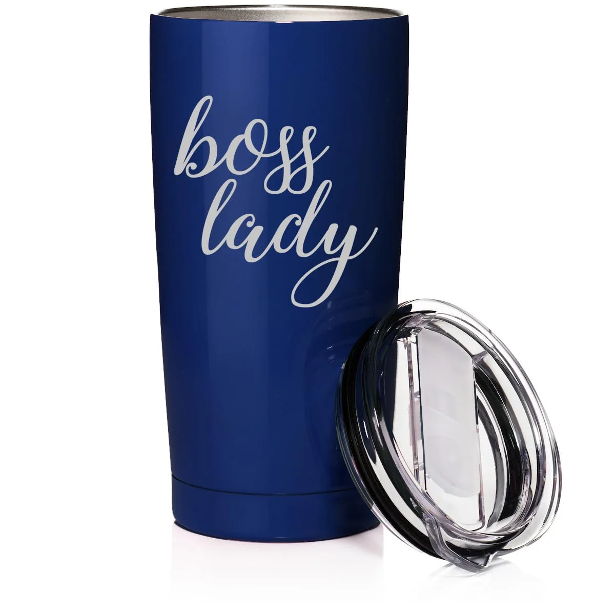 Smooth Body Tumbler Stainless Steel Vacuum Insulated Travel Mug Cup Gift Boss Lady (20 oz, Blue)