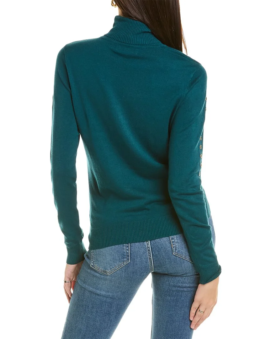 Joseph A. womens  Turtleneck Sweater, M, Green