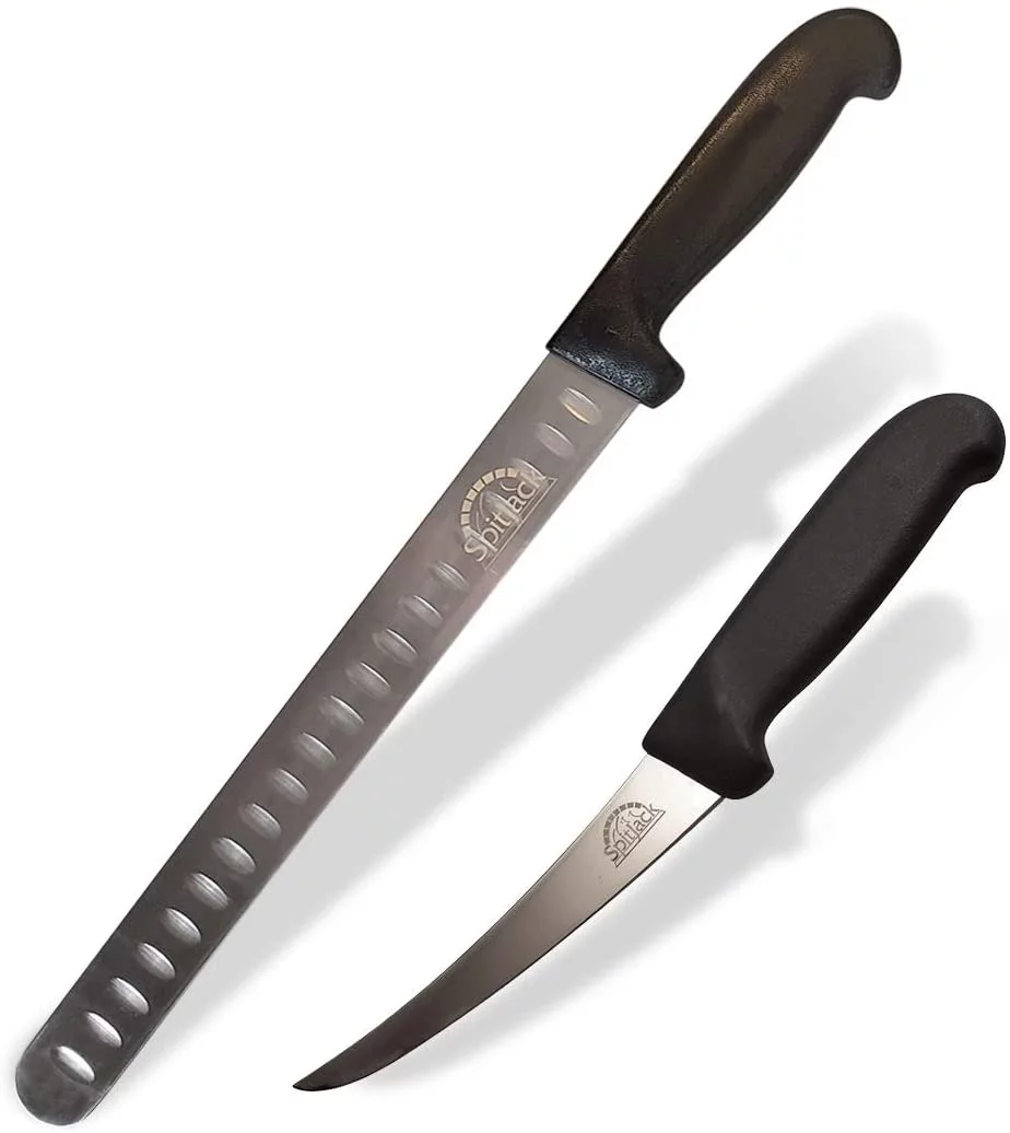 SpitJack Smoked BBQ 6 Inch Curved Beef Brisket Trimming and Boning Knife and 11