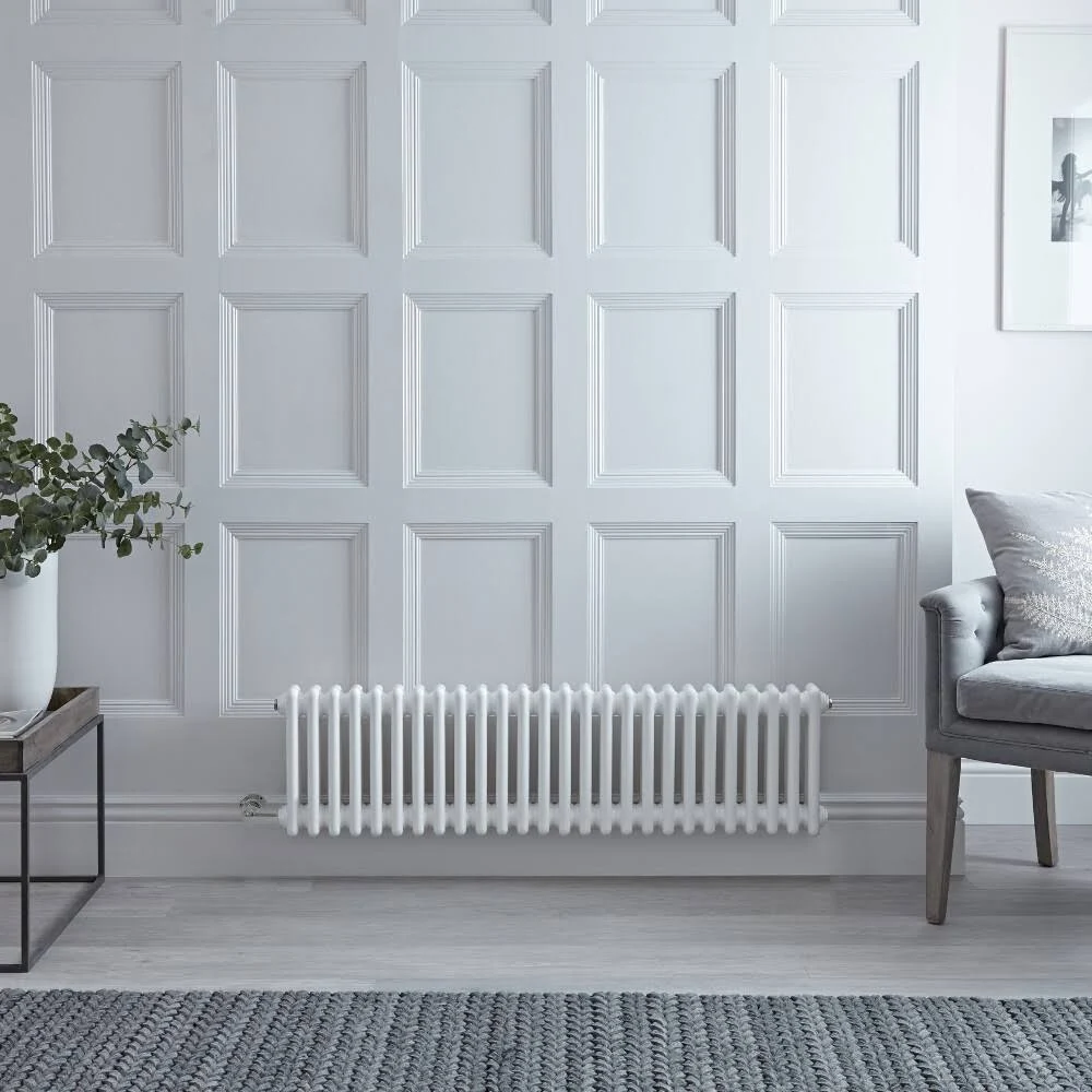 Regent Electric - White Horizontal 2-Column Traditional Cast-Iron Style Radiator - 11.75x22 x 47x22