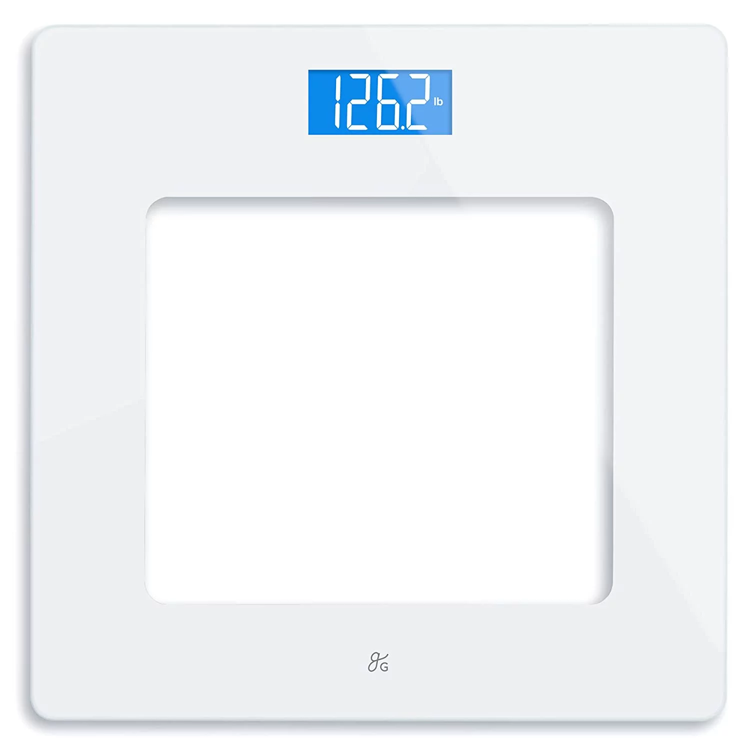 Greater Goods Digital Weight White Bathroom Scale, Accurate Glass Scale, Non-Slip & Scratch Resistant, Body Weight