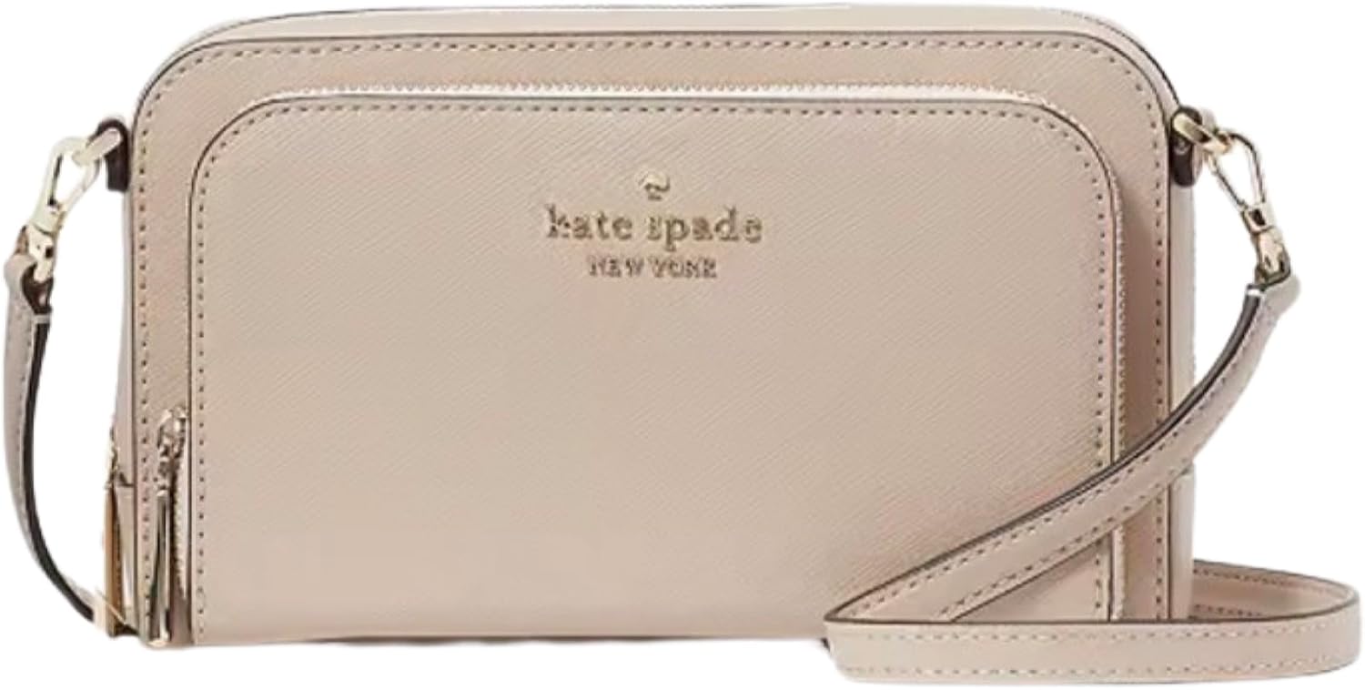 Kate Spade Staci Dual Zip Around Crossbody (Warm, beige)