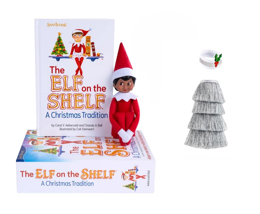 The Elf on the Shelf Brown Eyed Girl Scout Elf with Claus Couture Tiny Tinsel Dress