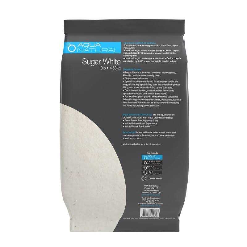 Aqua Natural Sugar White Sand 10lb Substrate for Aquascaping, Aquariums, Vivariums and Terrariums - Pet Supplies online store