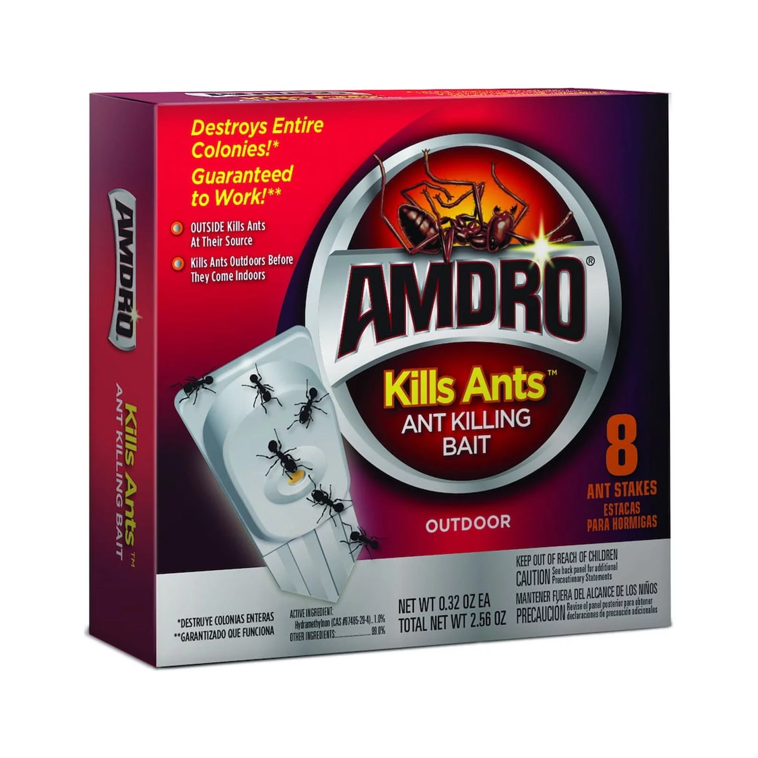 Amdro Ant Killing Ant Bait, For Indoor and Outdoor Use, 8 Stakes