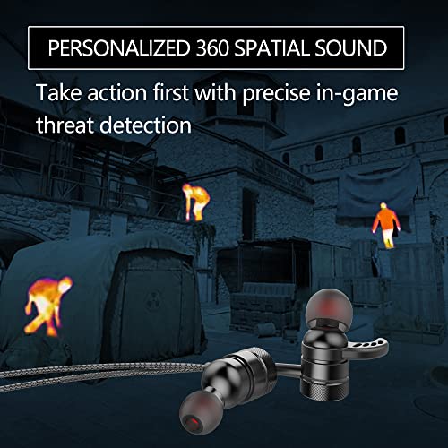 SoundMaster Pro V1 - Gaming Earphones with Dual Audio Drivers,Battle Buds,in-Line Mic with Mute and Volume Control, Compatible with Xbox Series,PS5,PS4,Switch,Pc with 3.5mm