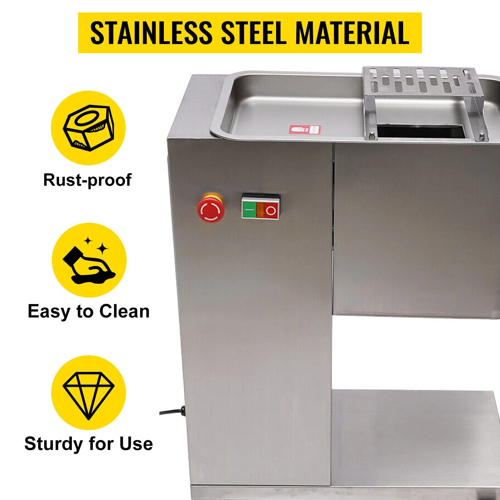 FETCOI Commercial Meat Slicer Meat Cutting Machine 3mm Thickness 500kg/h Meat Cutter