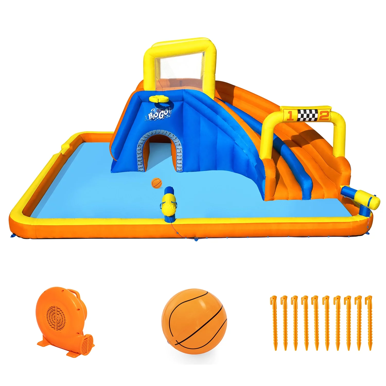 Bestway H2OGO! 18' x 16.5' x 8.6' Super Speedway Child Inflatable Water Park