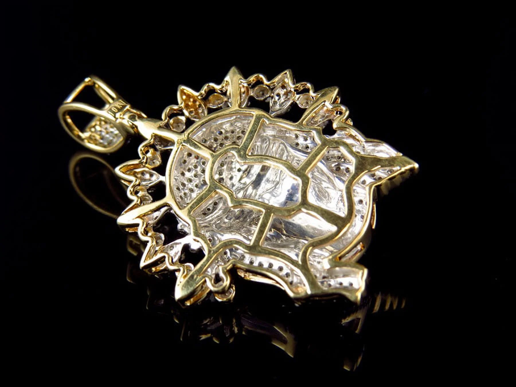 Men's XL Yellow Gold Jesus Face piece with Halo Diamond Pendant (2.50ct)