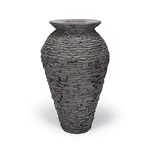Aquascape Stacked Slate Urn Water Fountain Kit for Landscape and Garden, Medium | 58090