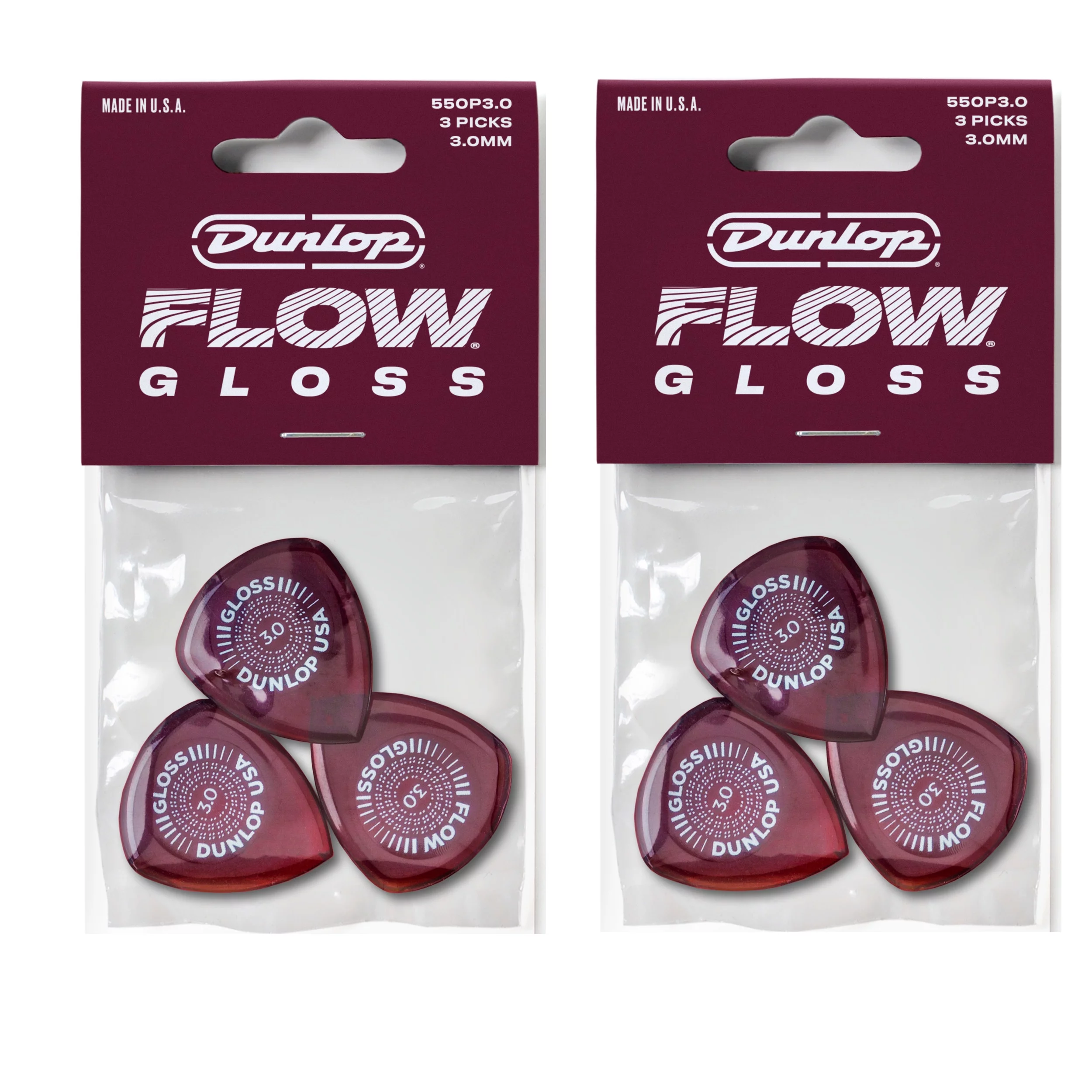 Dunlop Guitar Picks FLOW Gloss 6 Pack Ultex 3.0mm