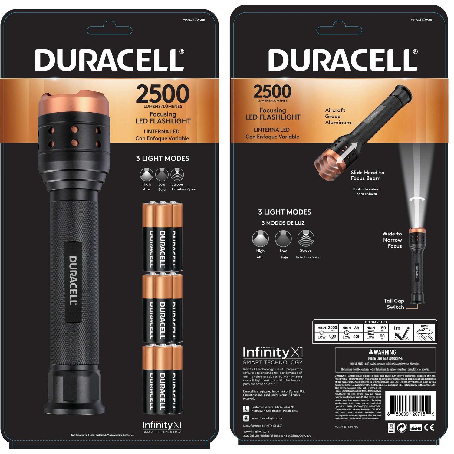 Duracell 2500 Lumen Aluminum Focusing LED Flashlight