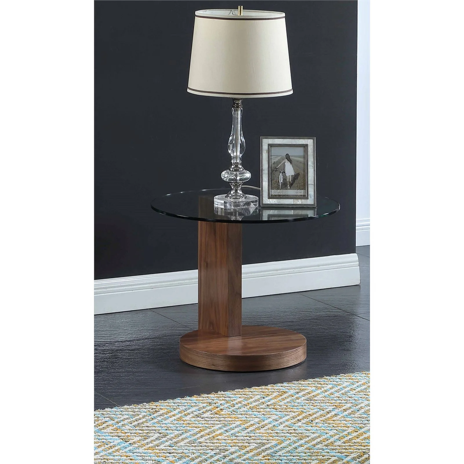 Home Square 2-Piece Set with Cocktail Table and Lamp Table in Walnut