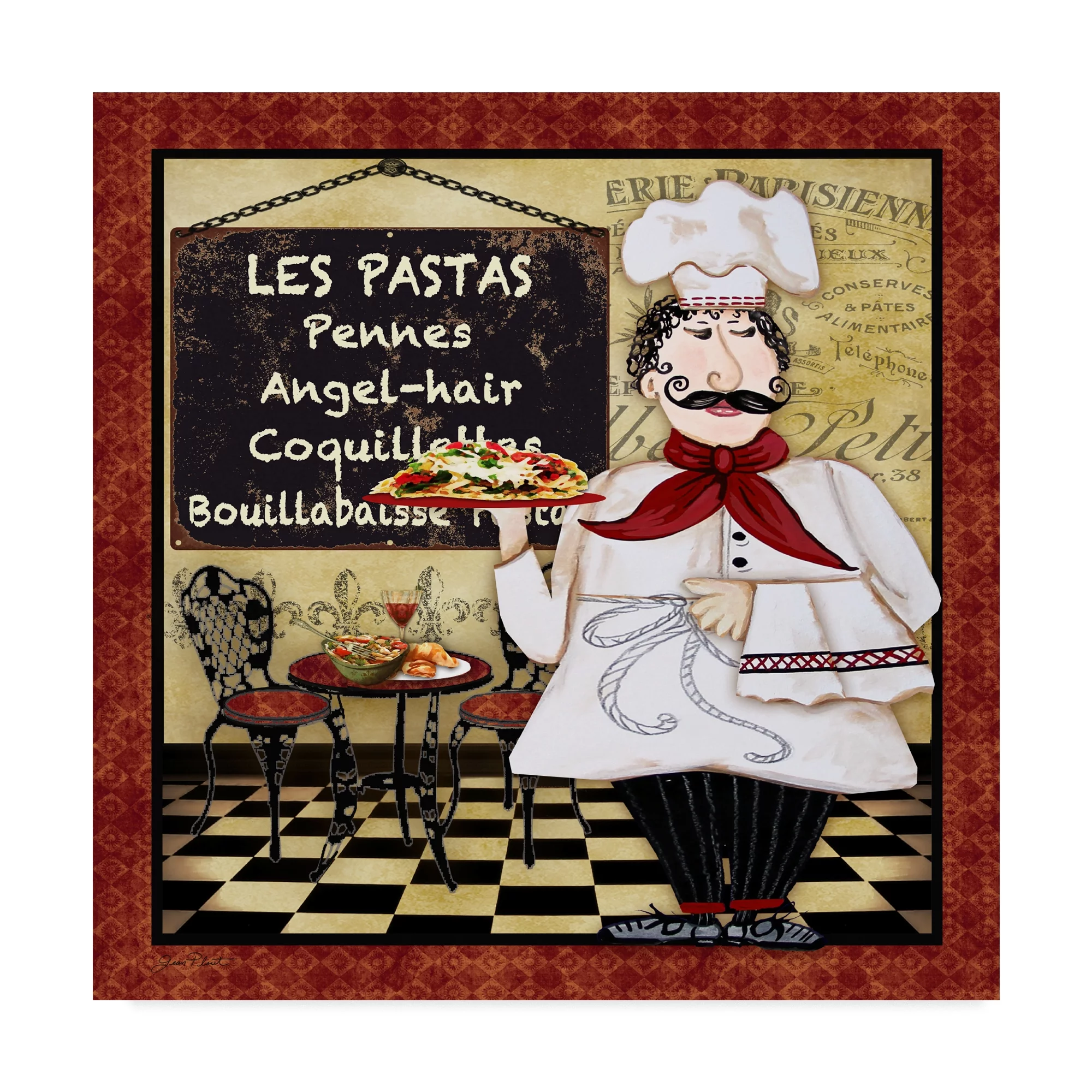 Trademark Fine Art Cuisine Canvas Art ' Bistro Chef 4 ' by Jean Plout