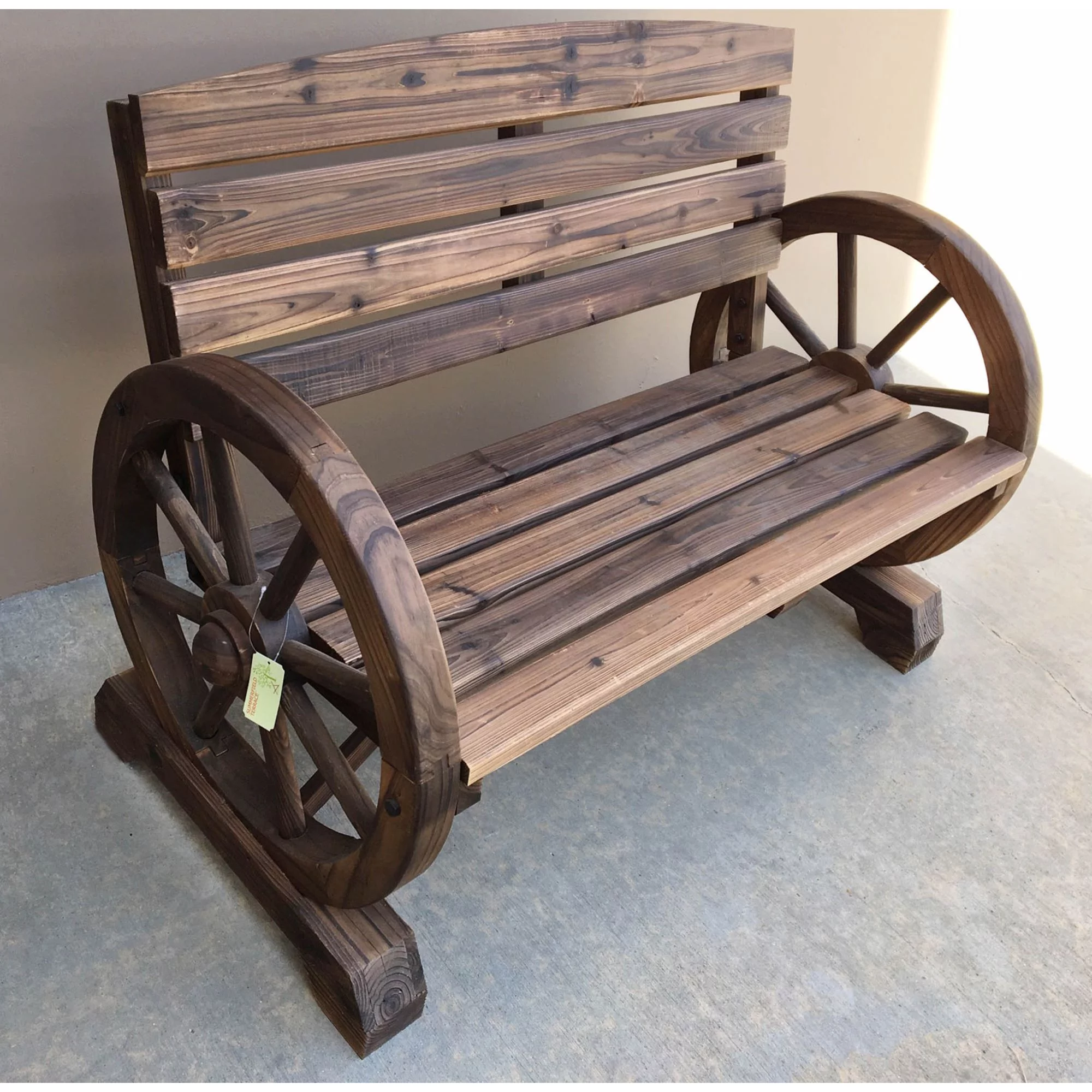 Zingz & Thingz Wagon Wheel Bench 42.25x21x31