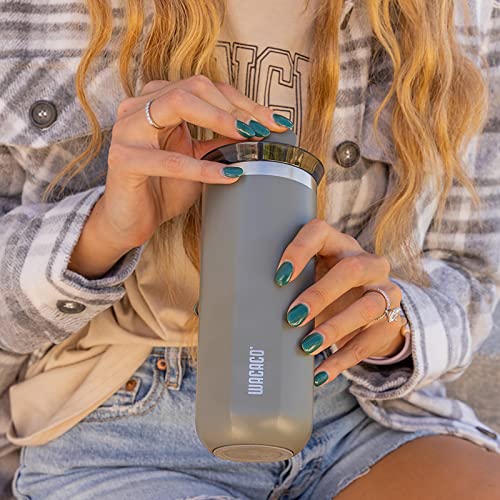 WACACO Octaroma Classico Vacuum Insulated Coffee Mug, Double-wall Stainless Steel Travel Tumbler With Drinking Lid, 6 fl oz (180ml), Carmine Red