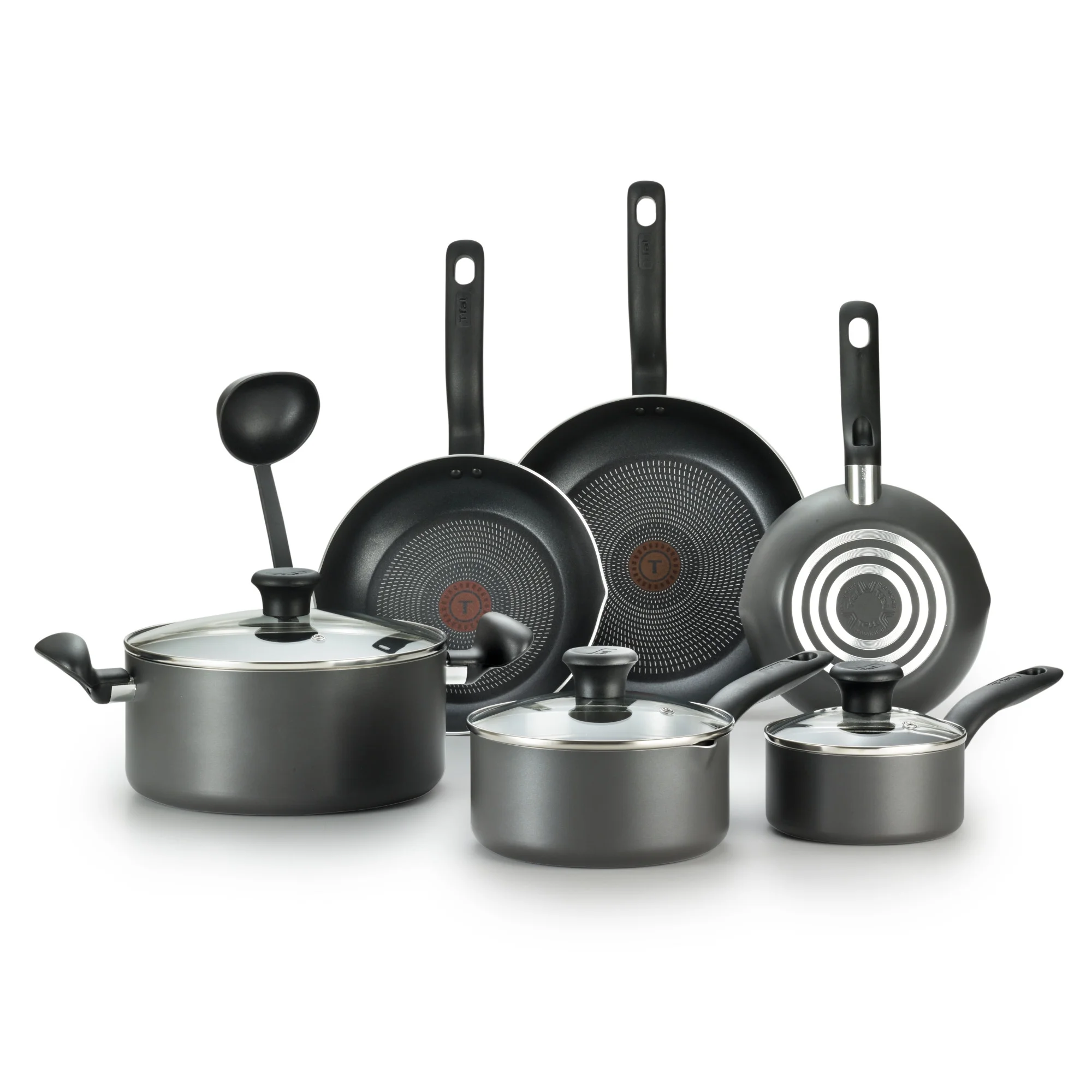 T-fal Initiatives, 10 Piece Non-Stick Cookware Set, Black