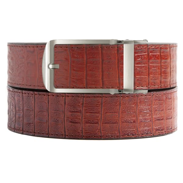 Men's Premium Full Grain Leather Rachet Belt with Automatic Slide Buckle- Livingston