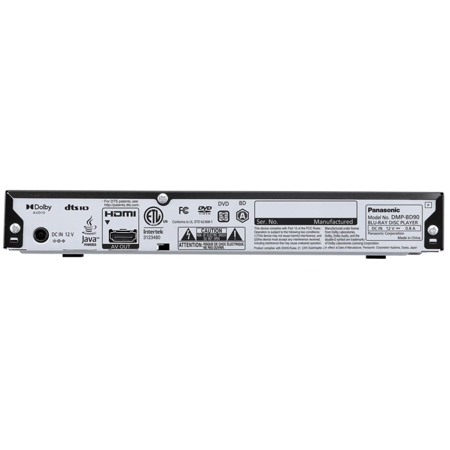 Panasonic Blu Ray DVD Player with Full HD Picture Quality and Hi-Res Dolby Digital Sound DMP-BD90P-K