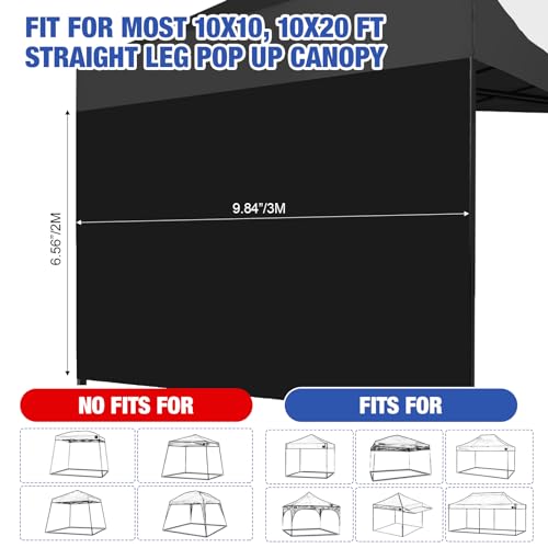 6.56 x 9.84 ft Canopy Tent Sidewalls for 10 x 10 Pop up Canopy, 4 Pack Instant Canopy Sidewalls with Zipper Doors, Waterproof Canopy Shade Wall (Blue)