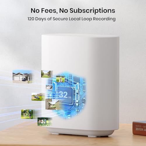 AOSU Security Cameras Outdoor Wireless, 4 Cam-Kit, No Subscription, Solar-Powered, Home Security Cameras System with 360° Pan & Tilt, Auto Tracking, 2K Color Night Vision, Easy Setup, 5G & 2.4G WiFi