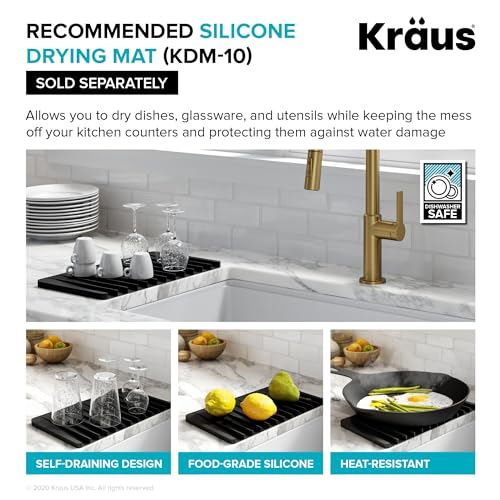 Kraus KHU101-24L Standart PRO 24-inch Undermount 16 Gauge Single Bowl Laundry and Utility Sink, 24 Inch, Tight Radius
