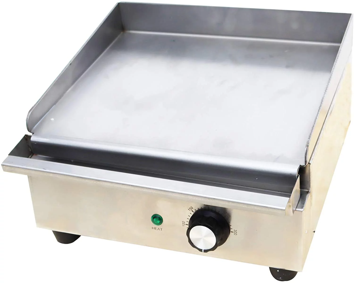 INTBUYING Electric Countertop Griddle Commercial Adjustable Temperature Control Restaurant Cooking Flat Grill Stainless Steel 110V