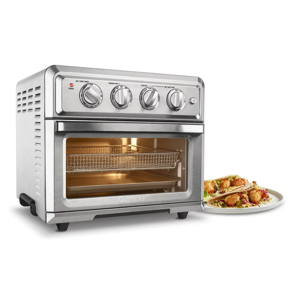 Cuisinart TOA-60 Convection Toaster Oven Air Fryer with Light Silver with Ultimate Kitchen Bundle Includes Mini Food Processor, 5-Pieces Knife Set, Cutting Board and Protective Safety Gloves