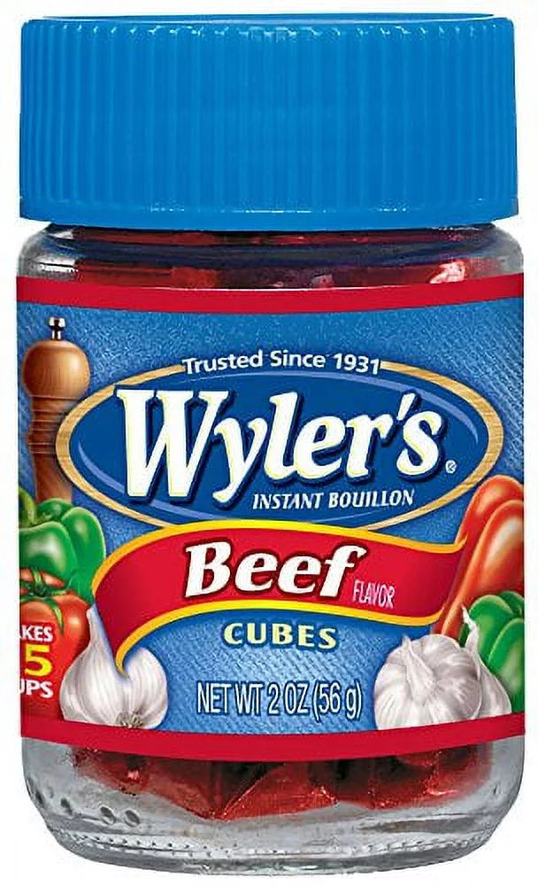 Wyler's Beef Instant Bouillon Cubes Jar, 2 OZ (Pack of 12)