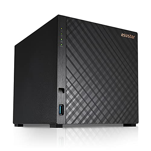 Asustor Drivestor 4 AS1104T - 4 Bay NAS, 1.4GHz Quad Core, Single 2.5GbE Port, 1GB RAM DDR4, Network Attached Storage, Personal Private Cloud (Diskless)