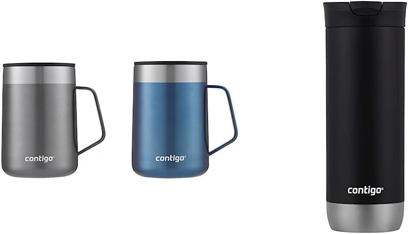 Contigo Stainless Steel Travel Mugs with Splash-Proof Lids (14oz & 16oz)