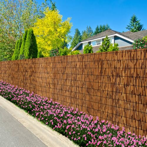 Natural Bamboo Reed Fence,6FT X 16.4FT Bamboo Fencing Privacy Reed Screening for Outdoor,Gallery,Restaurant,Hotel,Patio