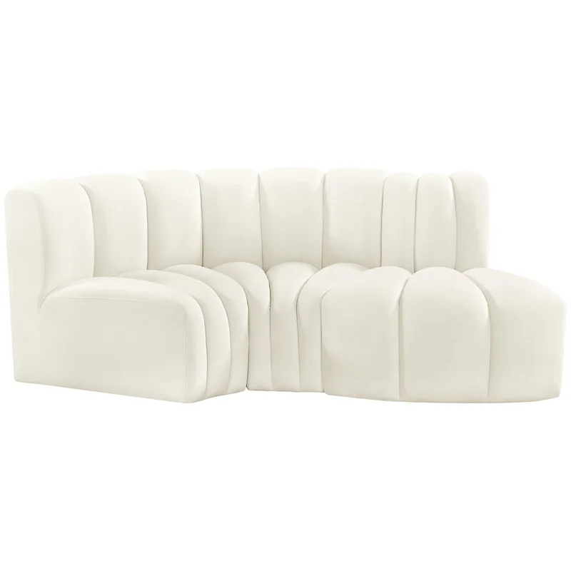 Meridian Furniture Arc Cream Velvet Modular Sofa