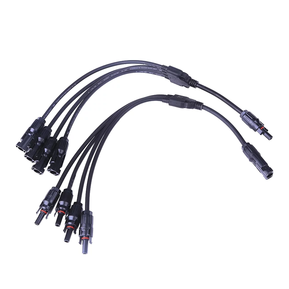 1 Pair Y Type (1 to 4) MC4 Solar Panel Cable Connectors 30A M/FFFF & F/MMMM Splitter