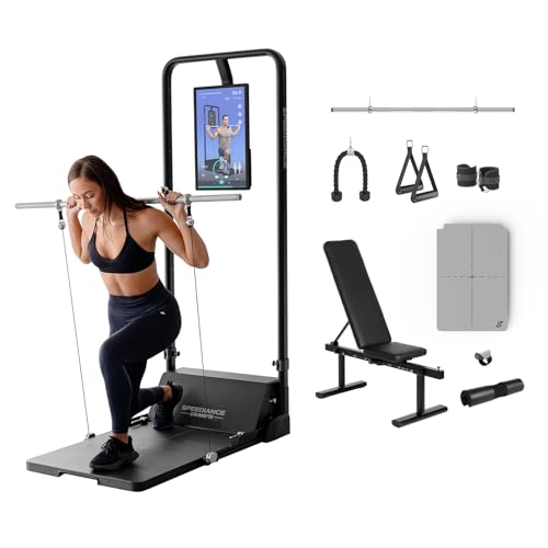 Gym Monster Smart Home Gym, Multifunctional Strength Training Machine, Smith Machine Power Cage Workout Station, Squat Rack Cable Machine, Full Body Fitness Equipment for Home Workout