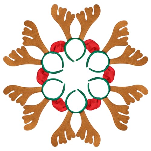 Max Fun 24Pcs Christmas Reindeer Antlers Headband Christmas Hairbands for Kid's Xmas Holiday Party Favors